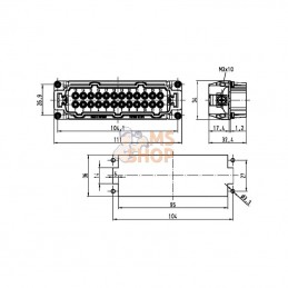 09330242601; HARTING; Insert M E 24P racc. à vis 1-24; pièce detachée