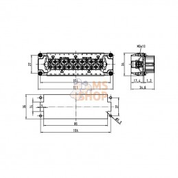 09330242701; HARTING; Insert F E 24P racc. à vis 1-24; pièce detachée