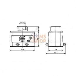 19300101420; HARTING; Capot 10B M20 entrée verticale; pièce detachée