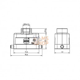 19300101440; HARTING; Capot 10B M20 entrée verticale; pièce detachée