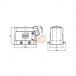 19300101520; HARTING; Capot 10B M20 entrée latérale; pièce detachée