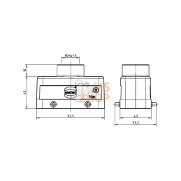 19300161421; HARTING; Capot 16B M25 entrée verticale; pièce detachée