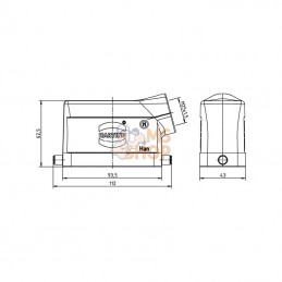 19300161541; HARTING; Capot 16B M25 entrée latérale; pièce detachée