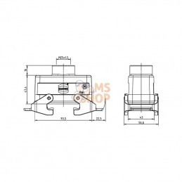 19300161731; HARTING; Capot d'acc. 16B M25 entrée verticale; pièce detachée