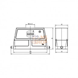 19300240447; HARTING; Capot 24B M32 entrée verticale; pièce detachée