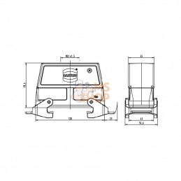 19300240737; HARTING; Capot d'acc. 24B M32 entrée verticale; pièce detachée