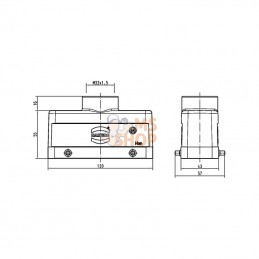 19300241422; HARTING; Capot 24B M32 entrée verticale; pièce detachée