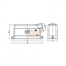 19300241542; HARTING; Capot 24B M32 entrée latérale; pièce detachée