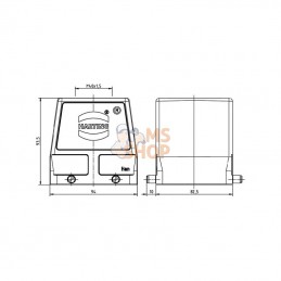 19300320428; HARTING; Capot 32B M40 entrée verticale; pièce detachée