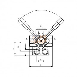 DH053A; OLEODINAMICA MARCHESINI; Vanne a 3 voies T 3/8 BSP; pièce detachée