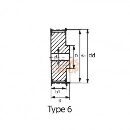31T10182; KRAMP; Poulie pour courroie dentée Type -  18 T; pièce detachée