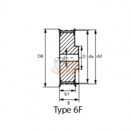 47T10262; KRAMP; Poulie pour courroie dentée Type -  26 T; pièce detachée