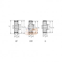 265M15; KRAMP; Poulie type- 5M 26Z; pièce detachée