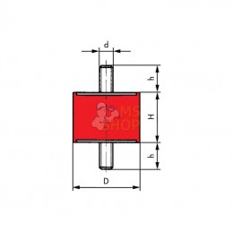 4030A5501; KRAMP; Amortisseur vibr TYPE A M10x28; pièce detachée