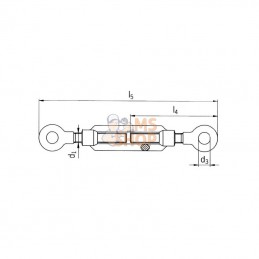 148012GG; KRAMP; Tendeur ouvert 2 oeillets M12; pièce detachée