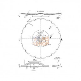 451372KR; KRAMP; Disque bombé 410 mm; pièce detachée