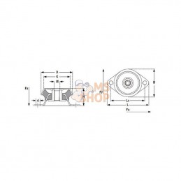 6006000140; KRAMP; Pied machine M12 40 Shore; pièce detachée