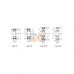TB228M20; KRAMP; Poulie pour courroie dentée Taperlock 1008; pièce detachée