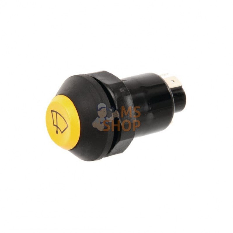 11145090PN; PNEUTRON; Interrupteur à poussoir, essuie-glaces, rond, jaune; pièce detachée 11145090PN; PNEUTRON; Interrupteur à poussoir, essuie-glaces, rond, jaune; pièce detachée
