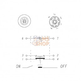 11175240PN; PNEUTRON; Interrupteur poussoir, gyrophare, rond, jaune; pièce detachée
