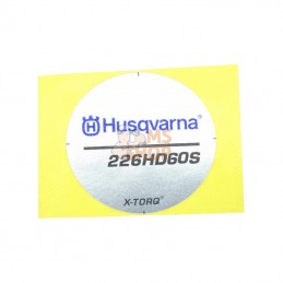 528051301; HUSQVARNA; AUTOCOLLANT | HUSQVARNA; pièce detachée