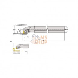 S25RDWLNR08; I TOOLS; Porte-plaquette dr. DWLNR 95°; pièce detachée