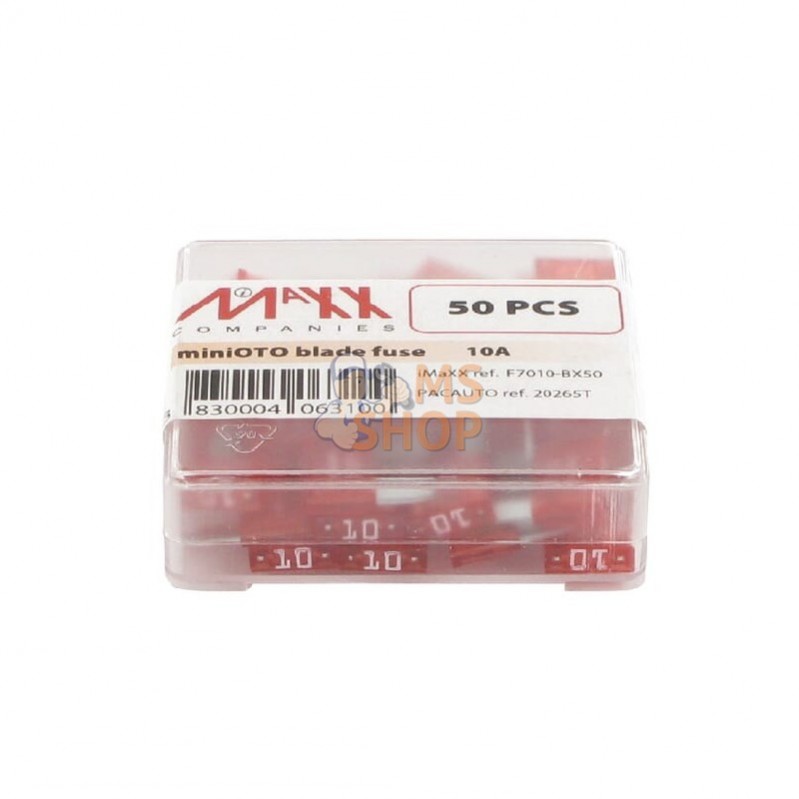 SI20265; IMAXX; Fusible lame mini 32V 10A longueur 16,3mm rouge pack 50x iMaXX; pièce detachée