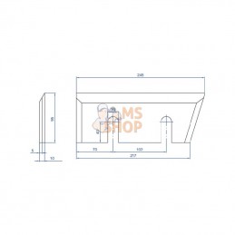 WCB00670; KRAMP; Lame de broyeur 245x95x10; pièce detachée