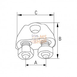 WL10RVS; KRAMP; Serre-câble en acier 10 mm inox-A4; pièce detachée
