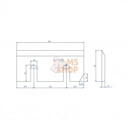 WCB00710; KRAMP; Lame de broyeur 205x95x10; pièce detachée