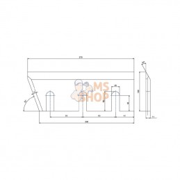 WCB00675; KRAMP; Lame broyeur bois 270x100x11; pièce detachée