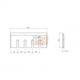 WCB00512; KRAMP; Lame de broyeur 325x130x12; pièce detachée