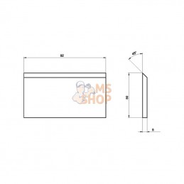WCB00233; KRAMP; Lame de broyeur 92x50x5; pièce detachée