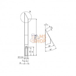 WCB341011; KRAMP; Lame de broyeur de bois 200x225x18; pièce detachée