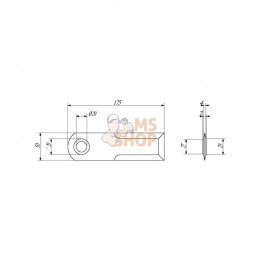 0007557871KR; KRAMP; Couteau d20 ép4 +b /CLAAS; pièce detachée