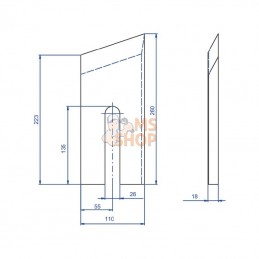WCB00780; KRAMP; Lame de broyeur 110x260x18; pièce detachée