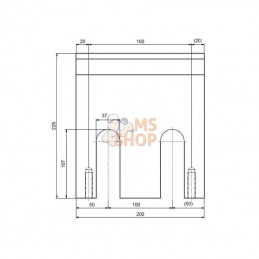 WCB341011; KRAMP; Lame de broyeur de bois 200x225x18; pièce detachée