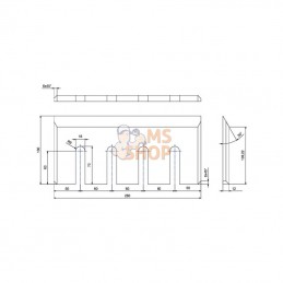 WCB00145; KRAMP; Lame broyeur bois 280x130x12; pièce detachée