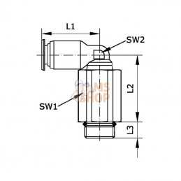 ECSSL838B; KRAMP; Raccord enfichable L 8x3/8"; pièce detachée