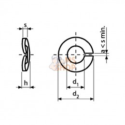 128A8; KRAMP; Rondelle élastique cintrée galv. M8; pièce detachée