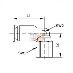 ECSF618B; KRAMP; Raccord enfichable en L 6x1/8"; pièce detachée