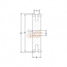 PD1256; KRAMP; Plateau Duplex 56 dents chaîne 1/2" 08 B-2 Kramp; pièce detachée