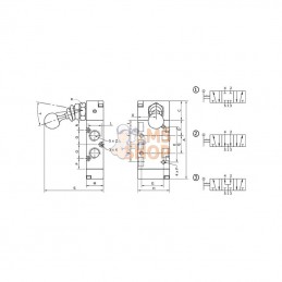 MAL53B18CC; KRAMP; Vanne 5/3, levier bouton 1/8"; pièce detachée