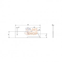 280900Z; KRAMP; Jeu de 20 Contre couteaux d6 50-32x198mm ép3 Lisse p/BISO; pièce detachée