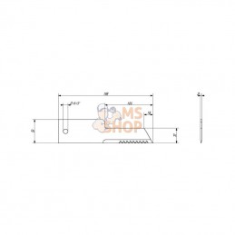 280910Z; KRAMP; "Ctre couteau d13 50-32x198mm ép3 Faucillé p/BISO"; pièce detachée