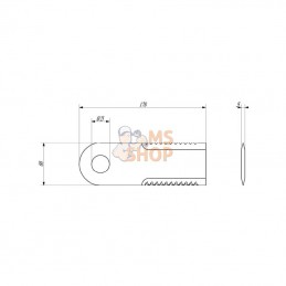 600047N; KRAMP; Couteau d26 ép5 Fé V /BISO; pièce detachée