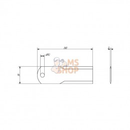 280920N; KRAMP; "Contre couteau d12 50x160mm Lisse 2 faces ép3 p/BISO"; pièce detachée