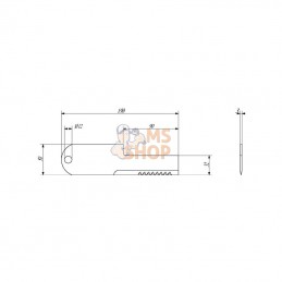 280940Z; KRAMP; Ctre couteau d12 ép3 Fé /BISO; pièce detachée