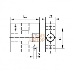 BD438; KRAMP; Bloc distributeur, 4voies G3/8; pièce detachée