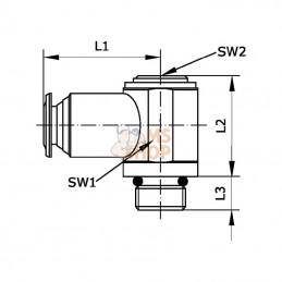 BCS818B; KRAMP; Raccord enfichable L 8x1/8"; pièce detachée